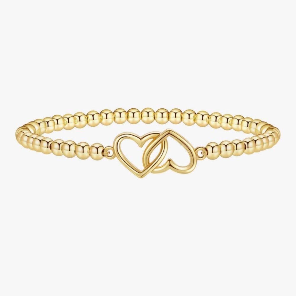 NEW 14K Gold Plated Elegant Gold Heart Bracelet